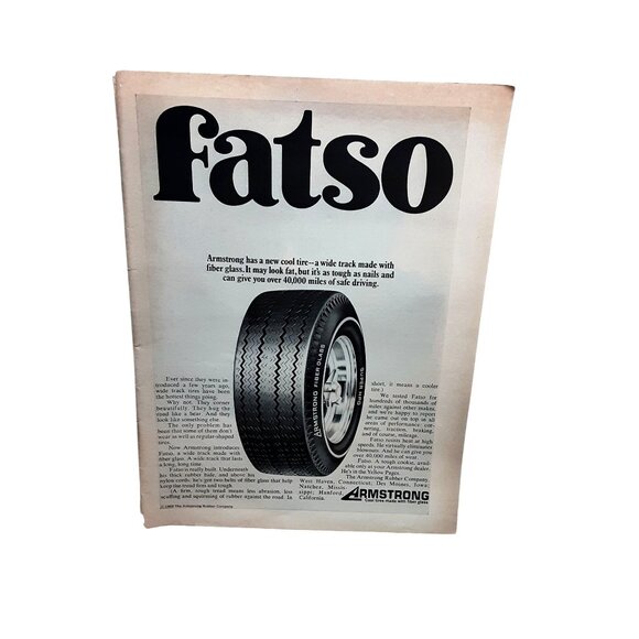 Armstrong Other - 1968 Armstrong Fatso Tire Ad – Wide Track Fiberglass Print